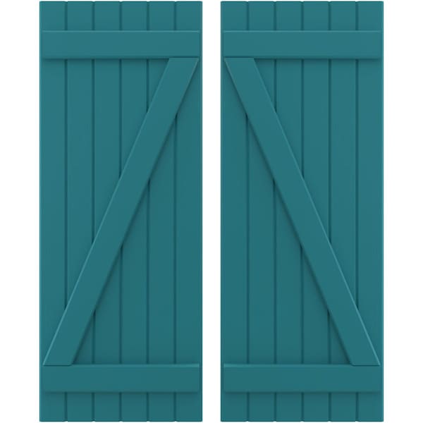 Ekena Millwork Americraft 6-Board (2 Batten) Wood Joined Board-n-Batten Shutters w/ Z-Bar, ARW102BB621X77ANH, PR ARW102BB621X77ANH - main